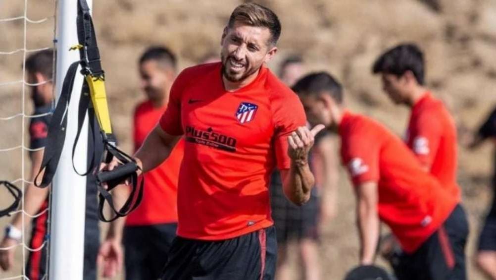 Héctor Herrera en entrenamiento con el Atlético de Madrid