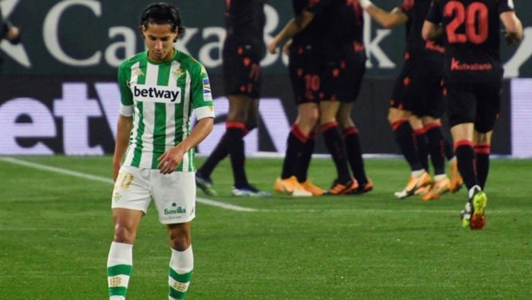 Diego Lainez durante partido de LaLiga