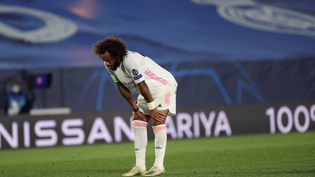 Marcelo durante un partido con el Real Madrid