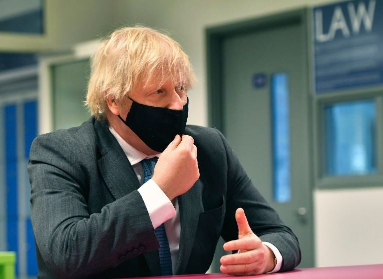 Boris Johnson during a discussion