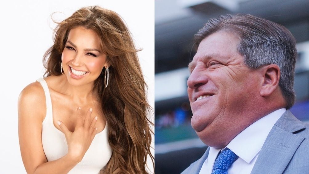 Thalía y Miguel Herrera