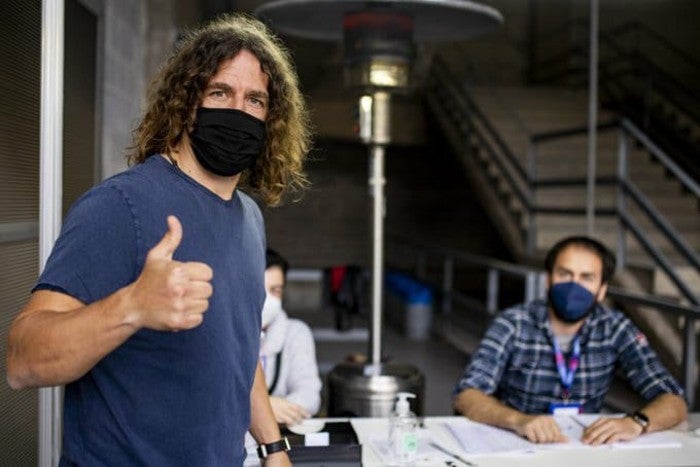 Carles Puyol tras emitir su voto