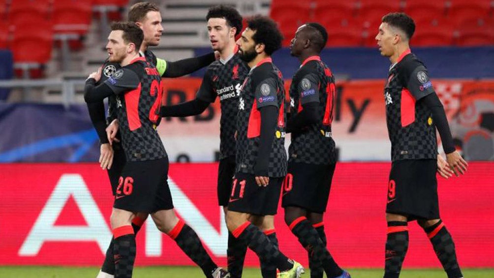 Liverpool en celebración frente al Leipzig