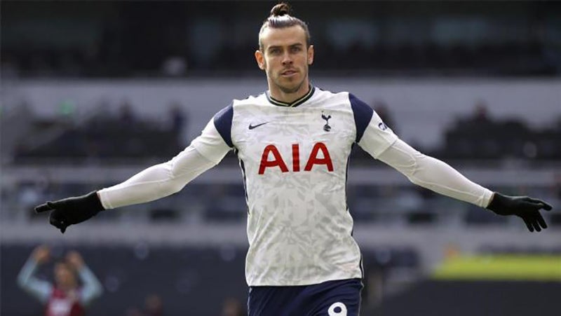 Gareth Bale festeja un gol con el Tottenham 