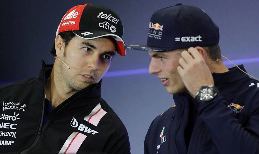 Checo Pérez con Verstappen