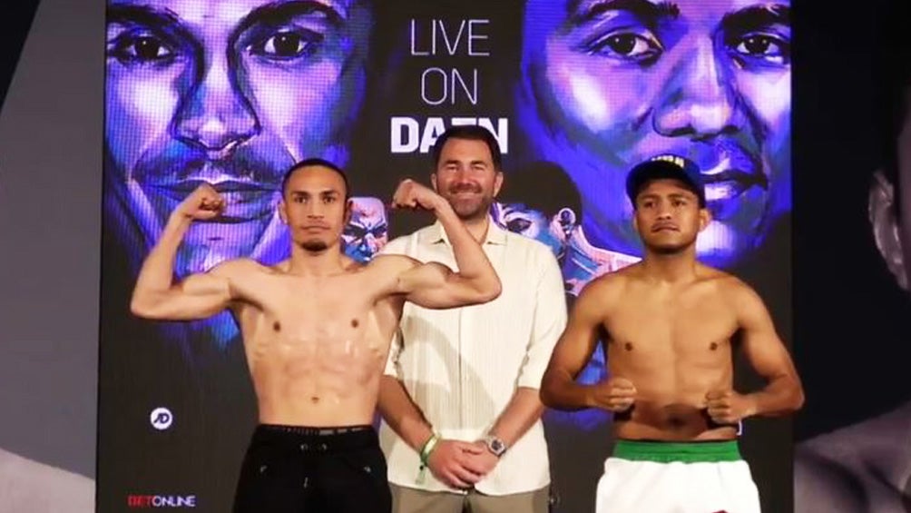 'Gallo' Estrada y 'Chocolatito' González, en ceremonia de pesaje