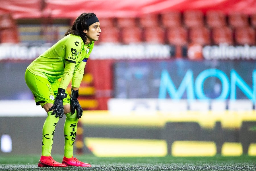 Carlos Acevedo durante un partido con Santos