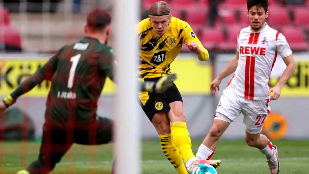 Erling Haaland en acción ante Colonia