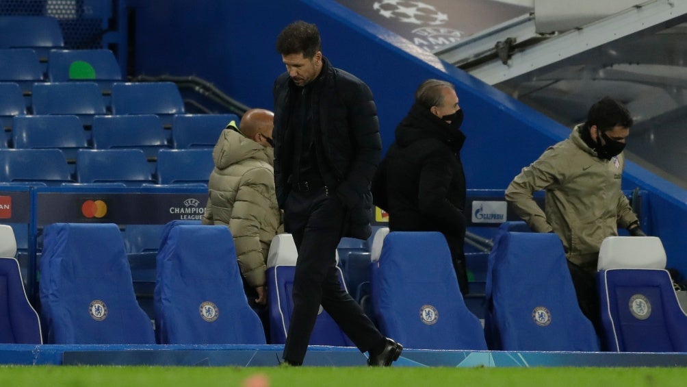 Diego Simeone, DT del Atlético de Madrid en partido de la Champions League