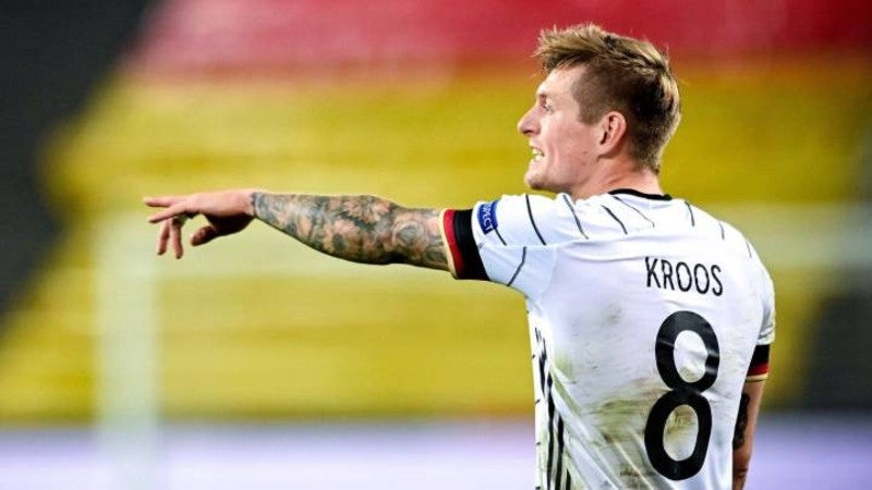 Toni Kroos durante un partido con Alemania