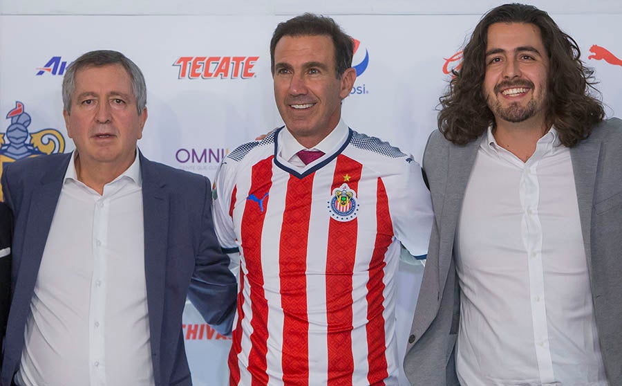 Jorge y Amaury Vergara en la presentación de Päco Gabriel de Anda como director deportivo