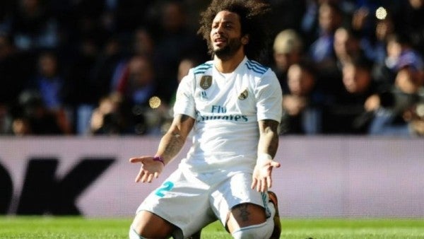 Marcelo en un partido con el Real Madrid