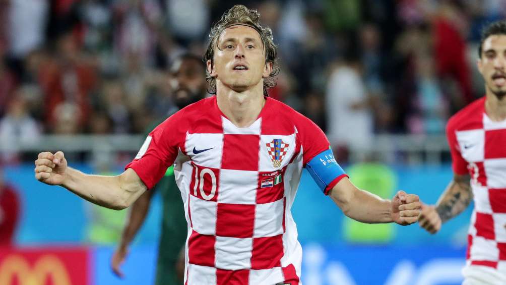 Modric en partido con Croacia