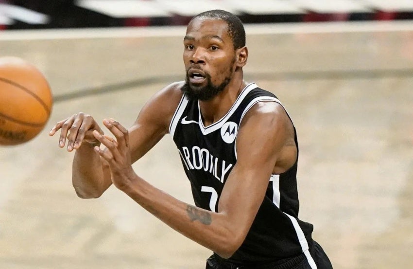 Kevin Durant en un partido con los Nets