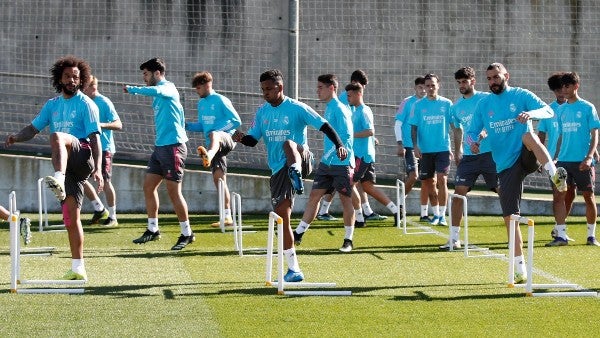 Jugadores del Real Madrid en entrenamiento