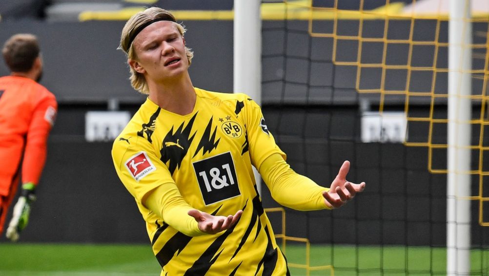 Erling Haaland en un partido del Borussia Dortmund