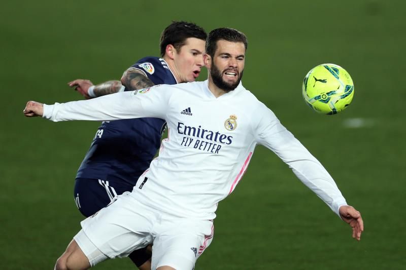 Nacho, en acción con el Real Madrid