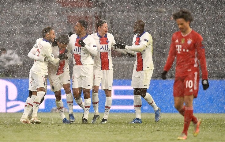 Jugadores del PSG festejando un gol a favor