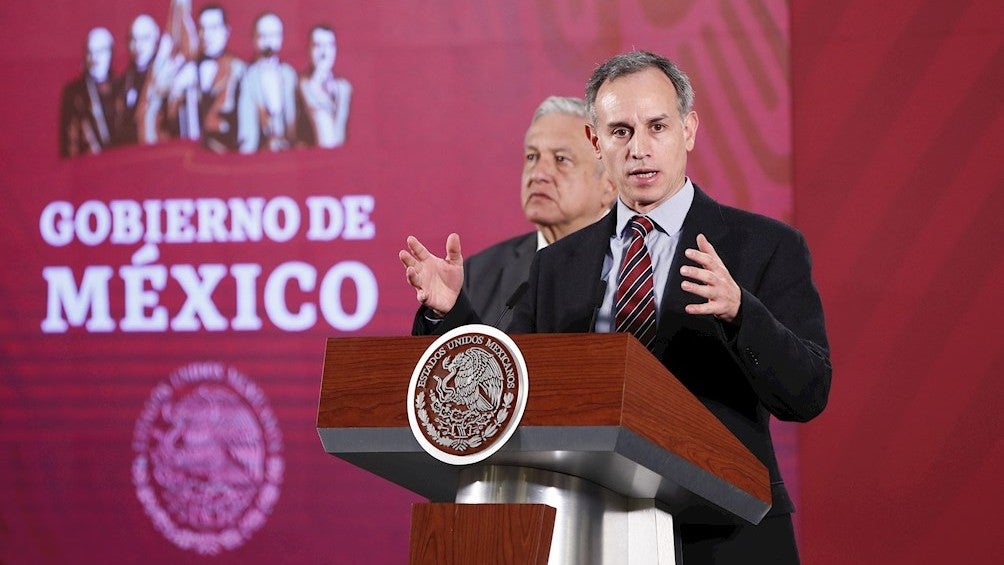 Hugo López-Gatell en conferencia en el Palacio Nacional