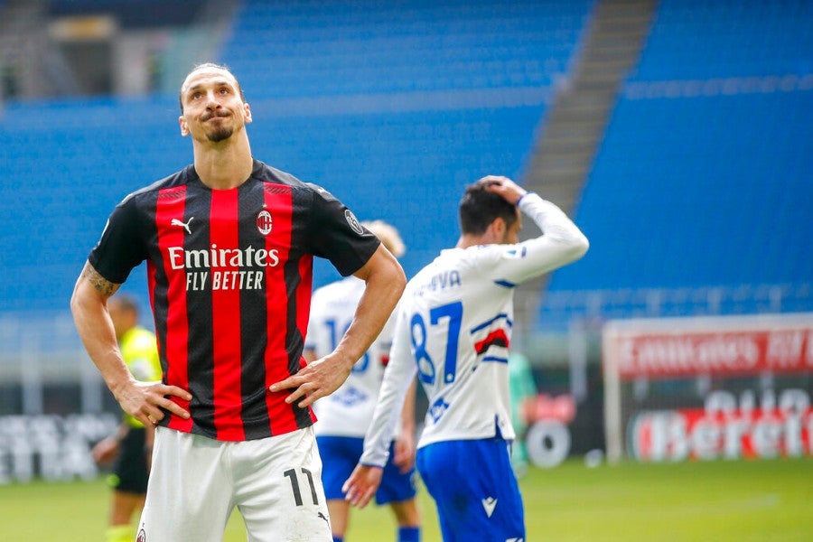 Ibrahimovic durante un partido con el AC Milan