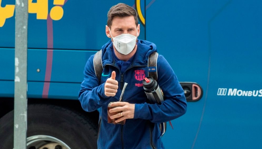 Lionel Messi en la llegada del Barcelona 