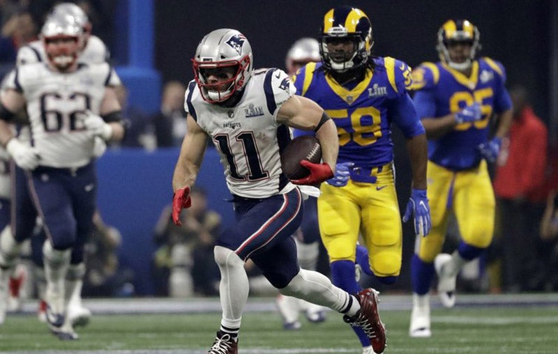 Edelman durante el Super Bowl LIII