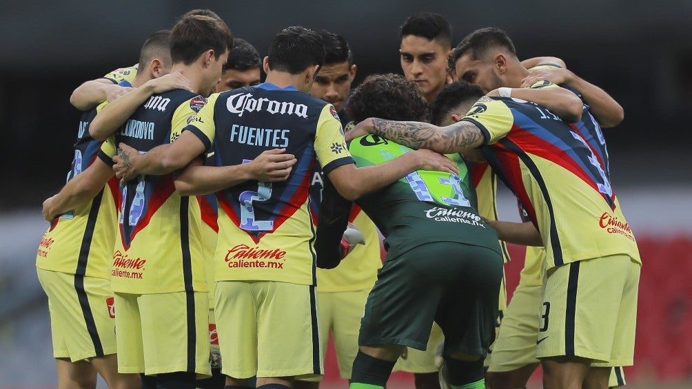 Jugadores de América previo a un partido