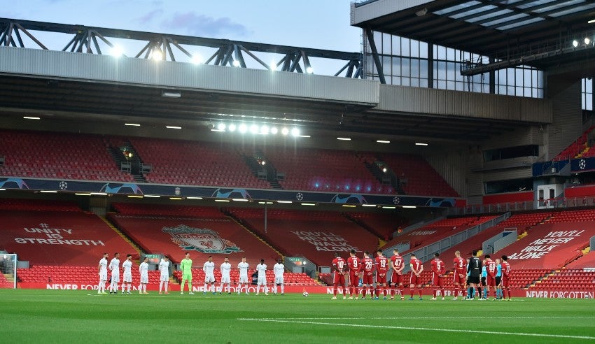 Momentos previos al partido entre el Real Madrid y el Liverpool