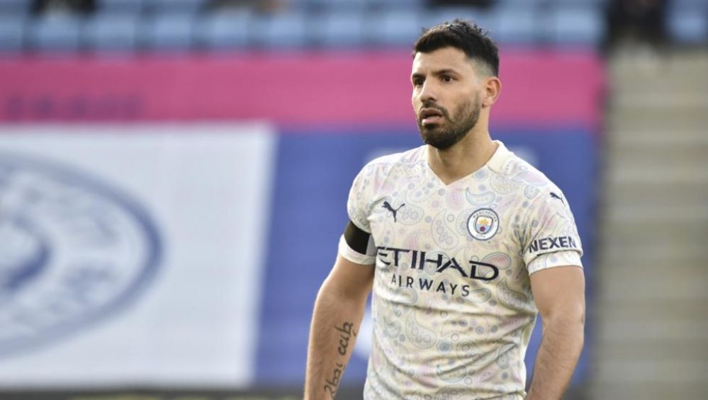 Sergio Agüero en un partido del Manchester City