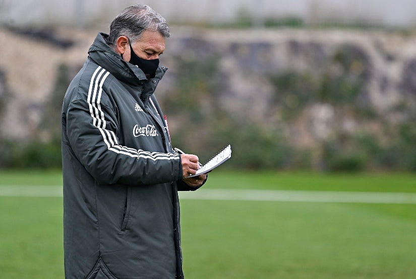 Gerardo Martino en un entrenamiento de la Selección Mexicana