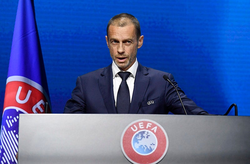 Aleksander Ceferin durante un congreso de UEFA 