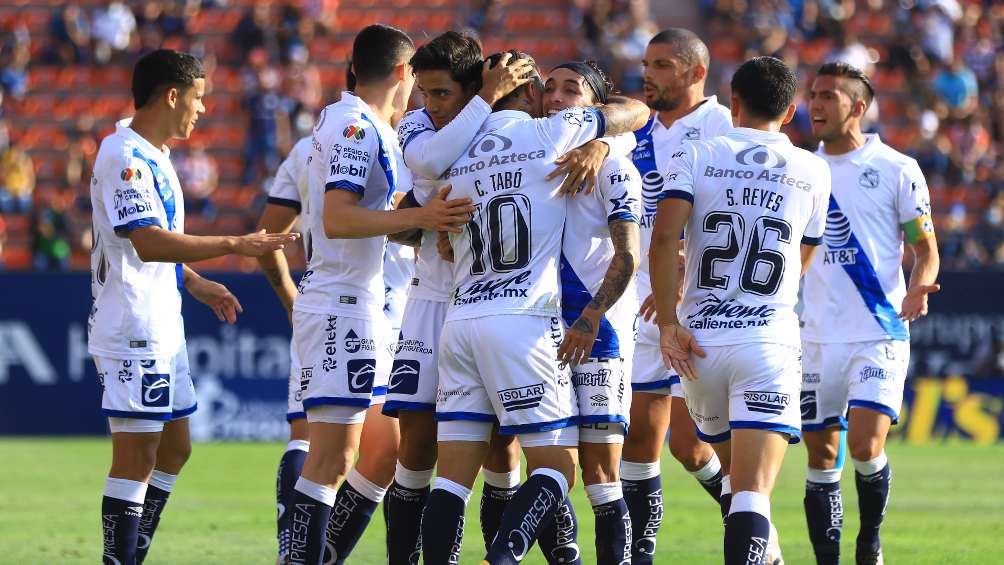 Puebla en festejo de gol