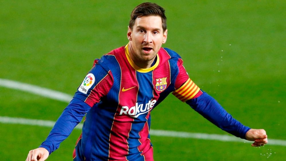 Lionel Messi en festejo con Barcelona