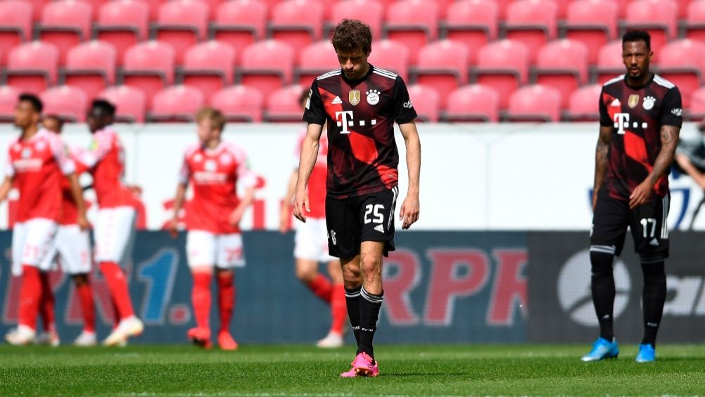 Thomas Müller tras un gol del Mainz