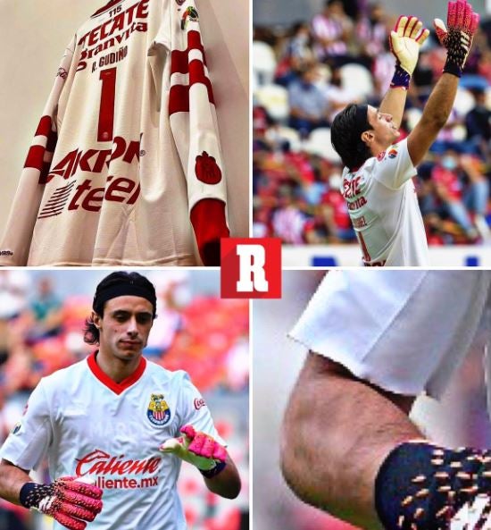 Uniforme de Toño Rodríguez antes y después de ser recortado