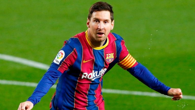 Lionel Messi en festejo con Barcelona 