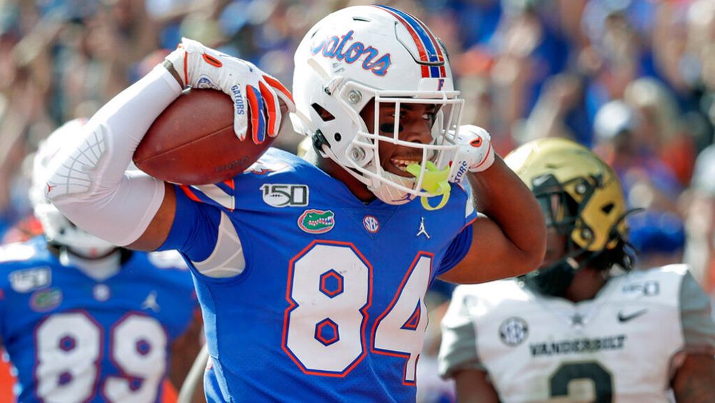 Pitts celebra un TD con los Gators