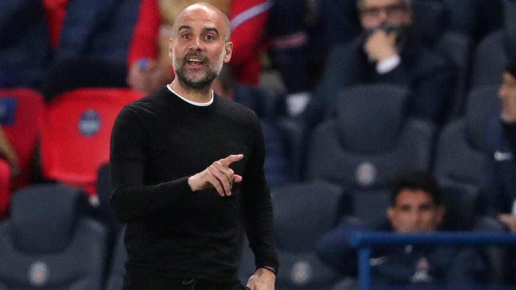 Pep Guardiola durante el duelo del City ante el PSG 