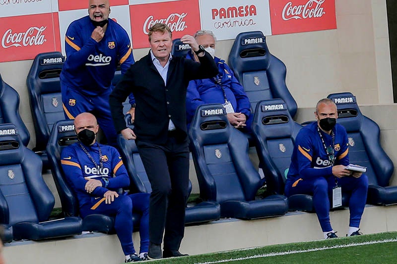 Ronald Koeman durante un duelo del Barcelona 