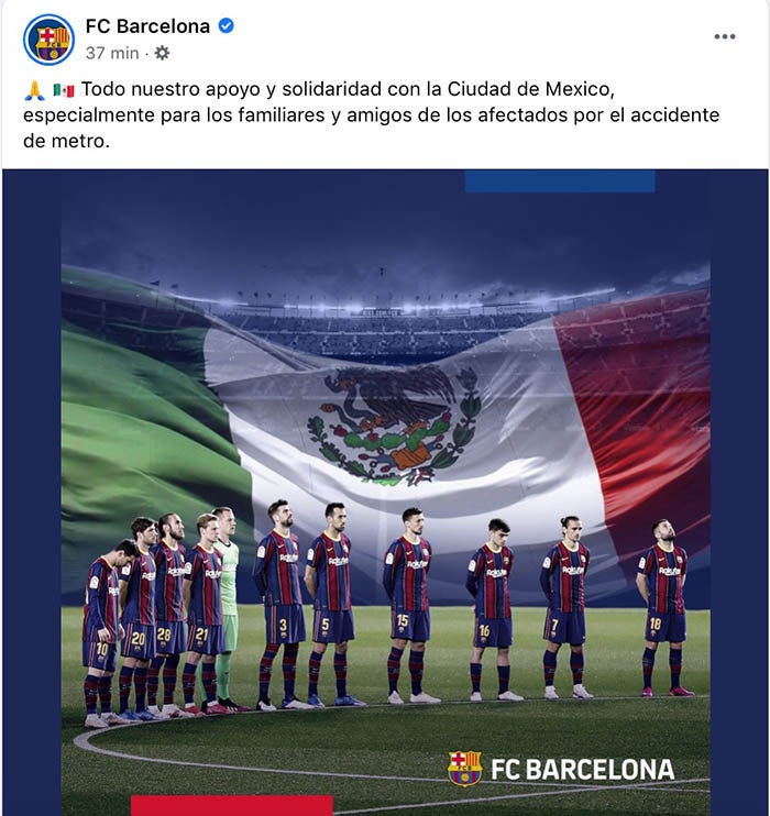 Barcelona se solidariza con México tras el accidente en el Metro 