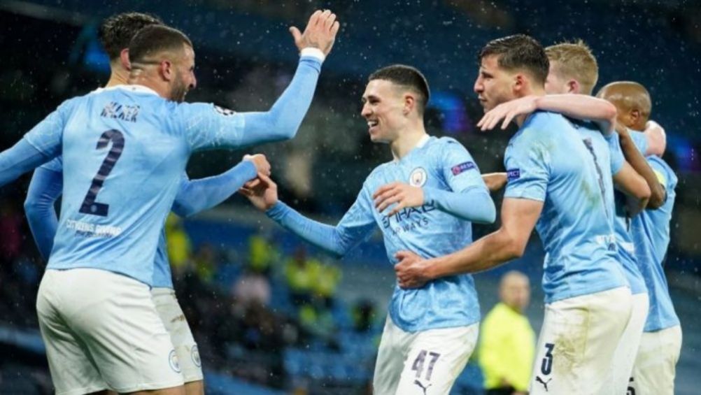 Jugadores del Manchester City en festejo