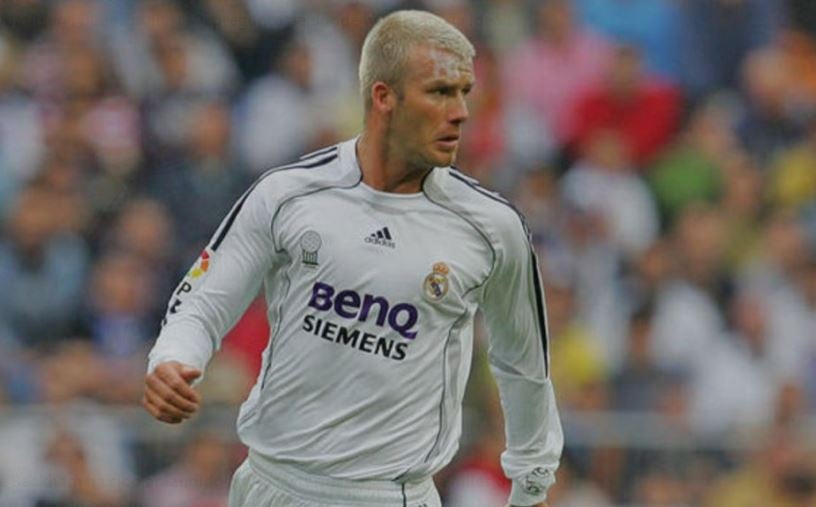 David Beckham como jugador del Real Madrid