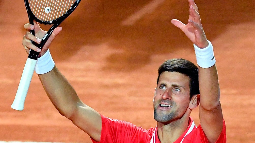 Djokovic celebra en un partido