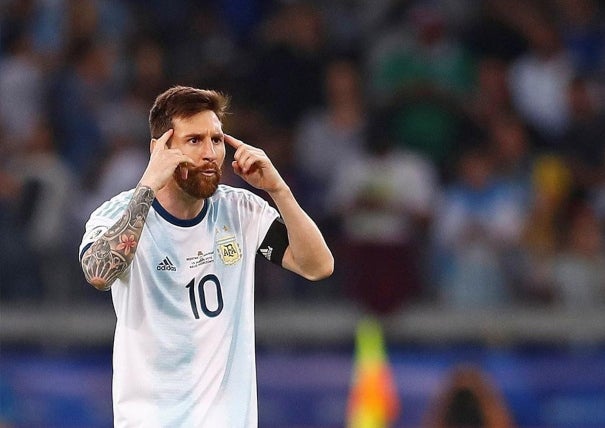 Lionel Messi en un partido con Argentina