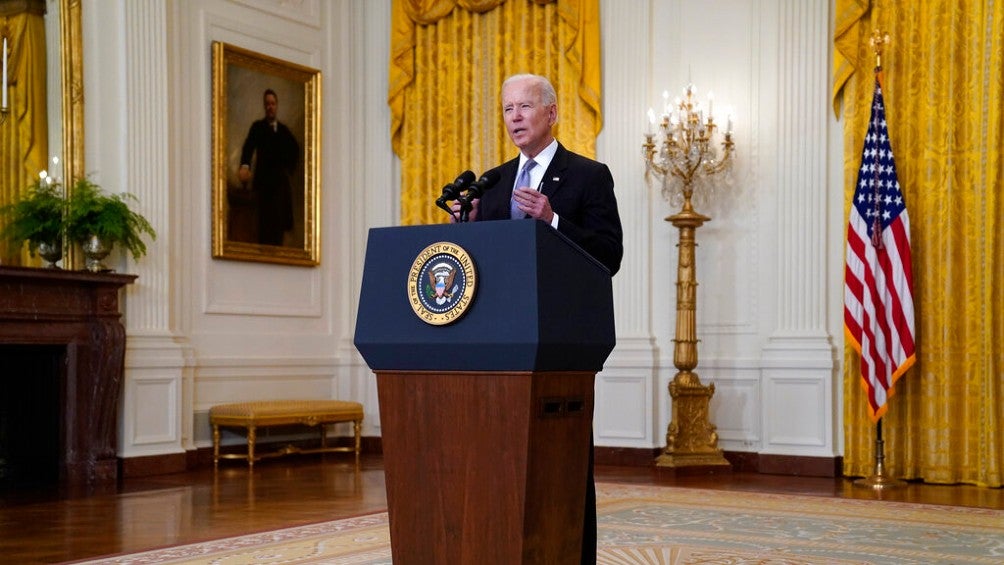 Joe Biden en conferencia sobre las vacunas contra Covid-19