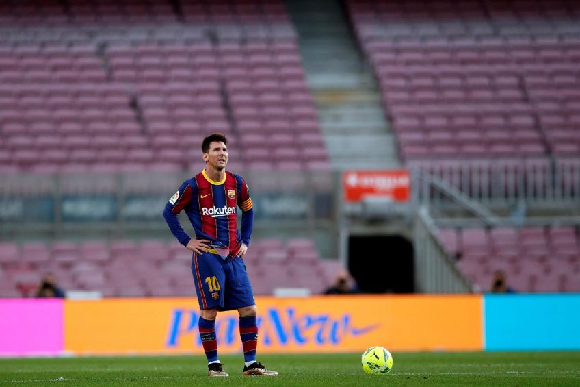 Lionel Messi en acción con Barcelona