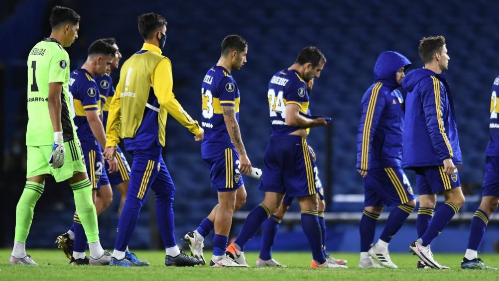 Jugadores de Boca Juniors tras un partido de Libertadores