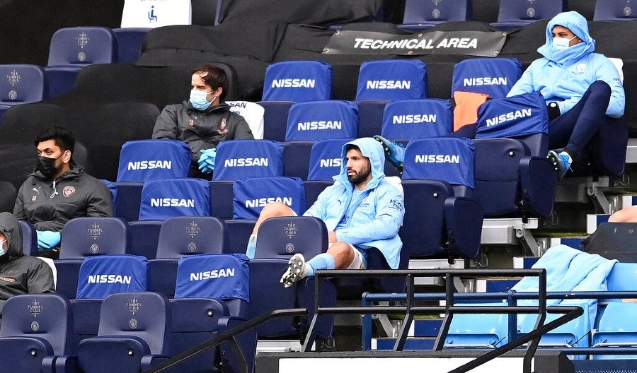 Sergio Agüero durante un partido con el Manchester City