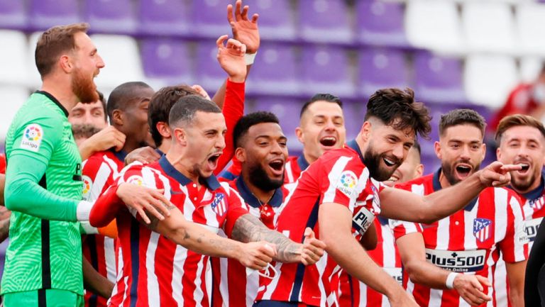 Jugadores del Atlético de Madrid, en festejo del Título