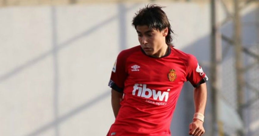 Luka Romero en un partido del Mallorca